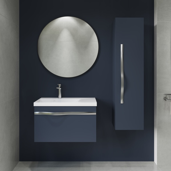 Изображение товара Тумба с умывальником Lauter Eva 69 (гранатовый п/мат/матовая сталь/искусственный мрамор)