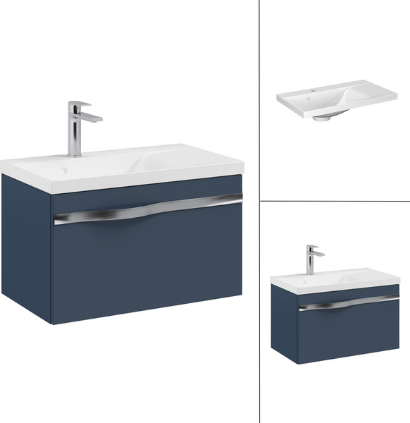 Изображение товара Тумба с умывальником Lauter Eva 69 (гранатовый п/мат/матовая сталь/искусственный мрамор)