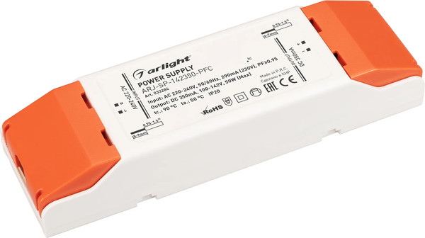 Изображение товара Блок питания для светильника Arlight ARJ-SP-142350-PFC 50W 100-142V 350mA / 033284