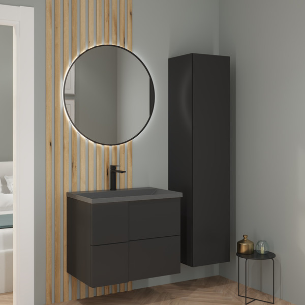 Изображение товара Тумба с умывальником Lauter Nelli 70 (антрацит п/мат/бетон)