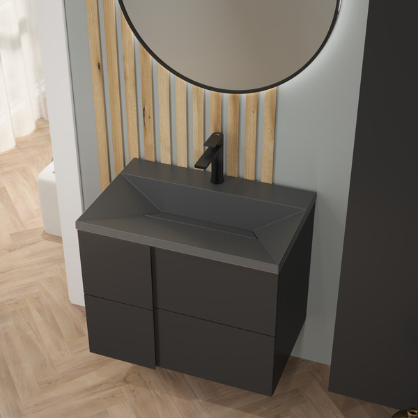 Изображение товара Тумба с умывальником Lauter Nelli 70 (антрацит п/мат/бетон)