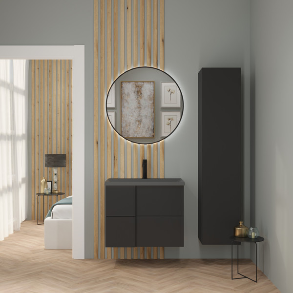 Изображение товара Тумба с умывальником Lauter Nelli 70 (антрацит п/мат/бетон)