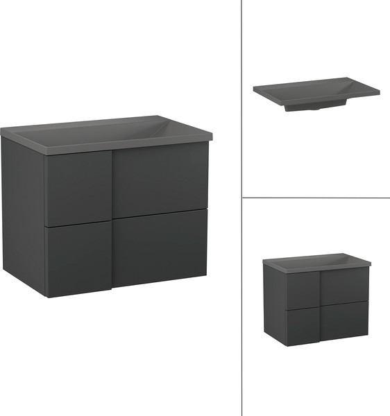 Изображение товара Тумба с умывальником Lauter Nelli 70 (антрацит п/мат/бетон)