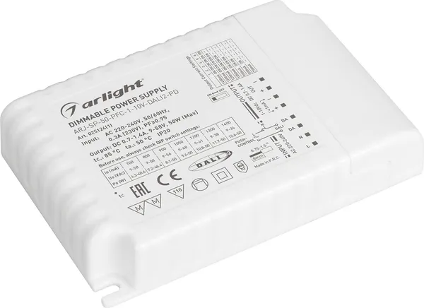 Блок питания для светильника Arlight ARJ-SP-50-PFC-1-10V-DALI2-PD 50W 700-1400mA / 025124(1) — фото 6