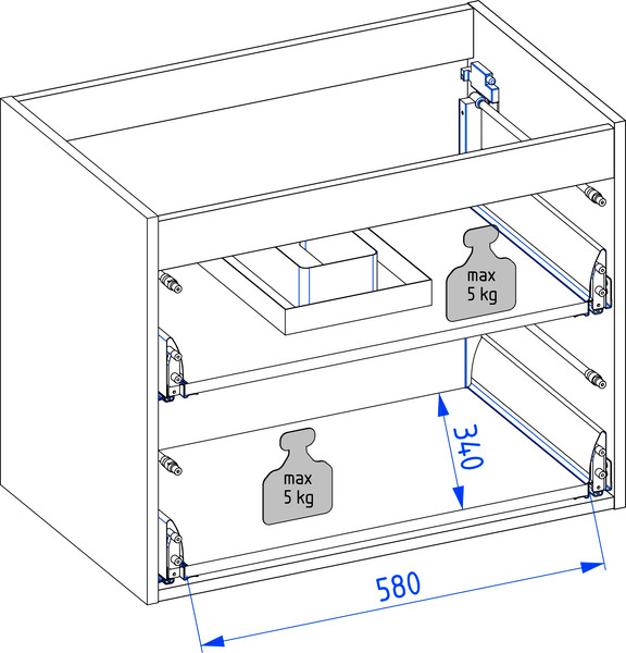 Изображение товара Тумба с умывальником Lauter Nelli 70 (бело-серый п/мат/черный)