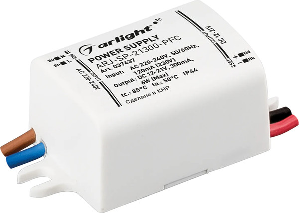 Изображение товара Блок питания для светильника Arlight ARJ-SP-21300-PFC 6W 12-21V 300mA / 037437