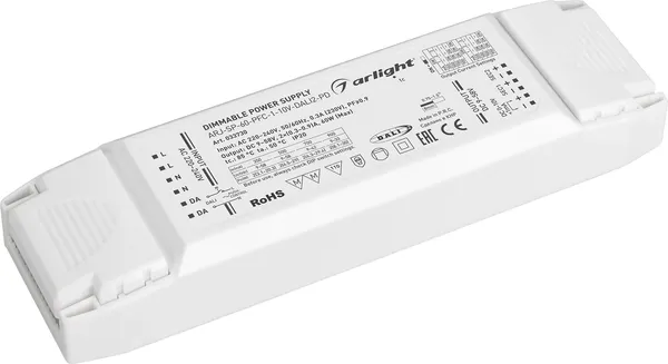 Блок питания для светильника Arlight ARJ-SP-60-PFC-1-10V-DALI2-PD 60W 9-58V 2x0.3-0.9A / 033730 — фото 4
