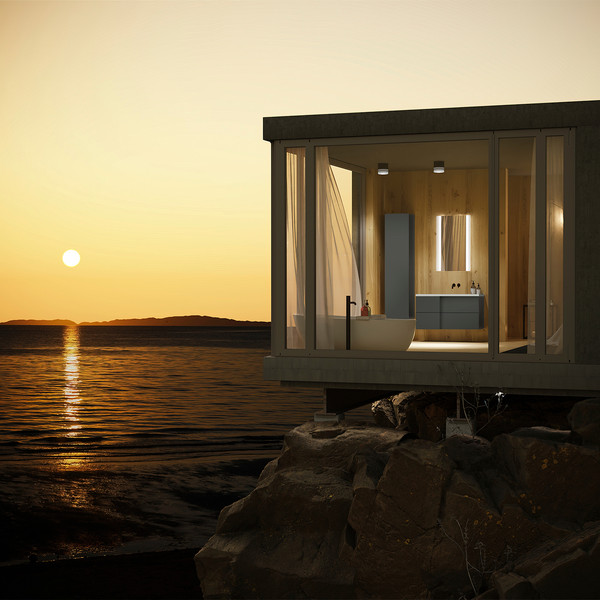 Изображение товара Тумба с умывальником Lauter Nelli 90 (антрацит п/мат/бело-серый)