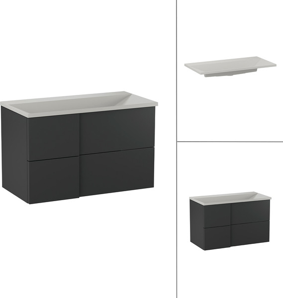 Изображение товара Тумба с умывальником Lauter Nelli 90 (антрацит п/мат/бело-серый)