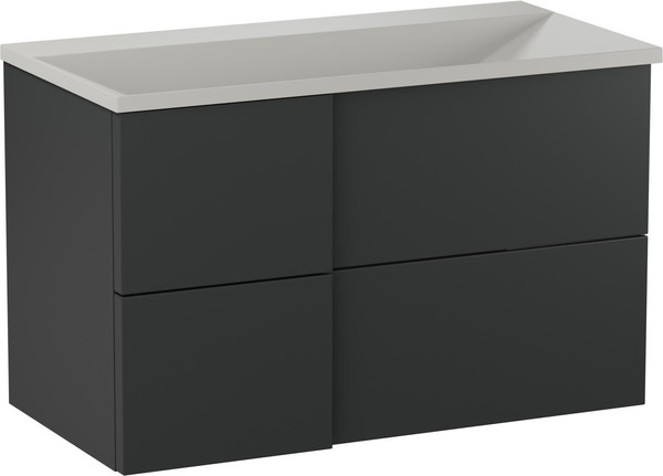 Изображение товара Тумба с умывальником Lauter Nelli 90 (антрацит п/мат/бело-серый)