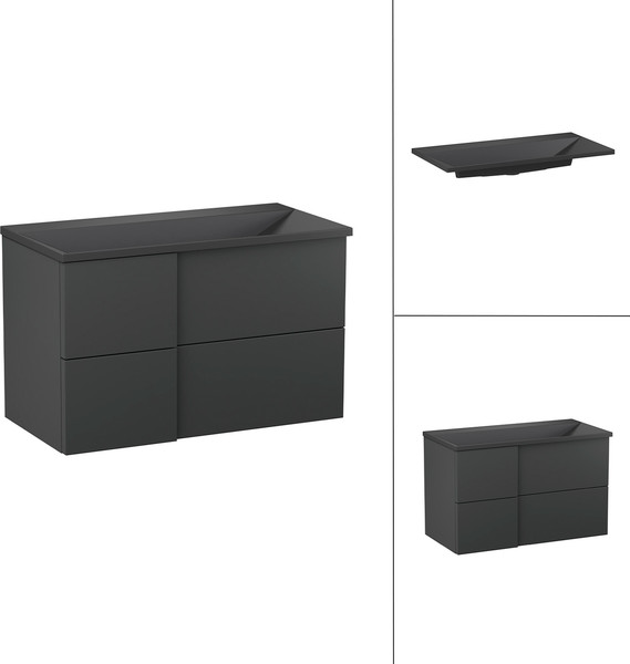 Изображение товара Тумба с умывальником Lauter Nelli 90 (антрацит п/мат/черный)