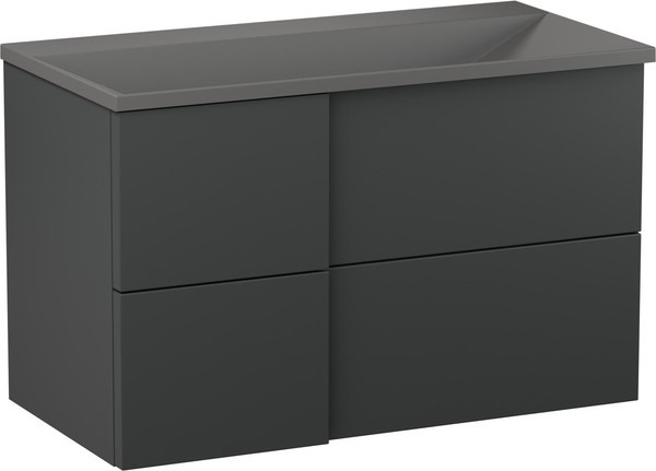 Изображение товара Тумба с умывальником Lauter Nelli 90 (антрацит п/мат/бетон)