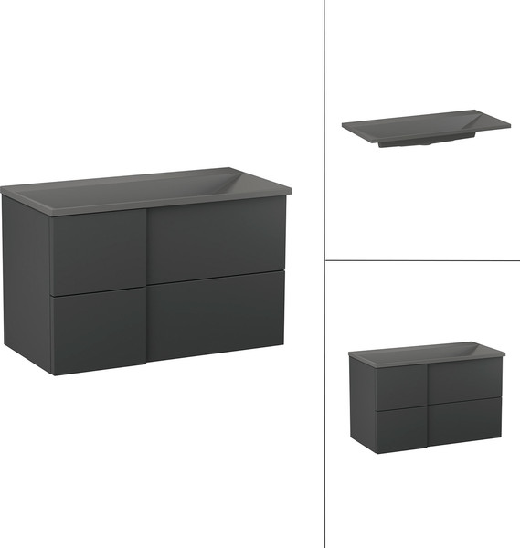 Изображение товара Тумба с умывальником Lauter Nelli 90 (антрацит п/мат/бетон)