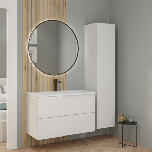 Изображение товара Тумба с умывальником Lauter Nelli 90 (бело-серый п/мат/бело-серый)