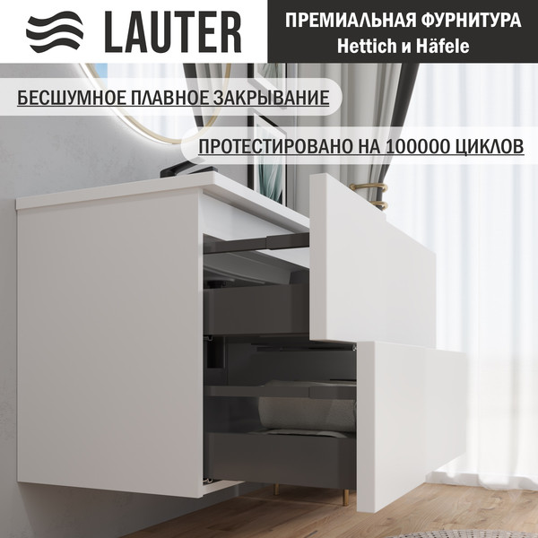 Изображение товара Тумба с умывальником Lauter Nelli 90 (бело-серый п/мат/бело-серый)