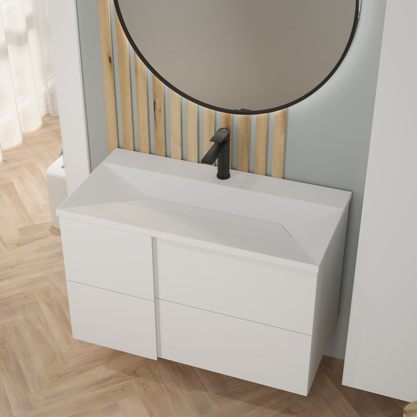 Изображение товара Тумба с умывальником Lauter Nelli 90 (бело-серый п/мат/бело-серый)