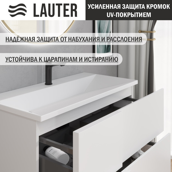 Изображение товара Тумба с умывальником Lauter Nelli 90 (бело-серый п/мат/бело-серый)