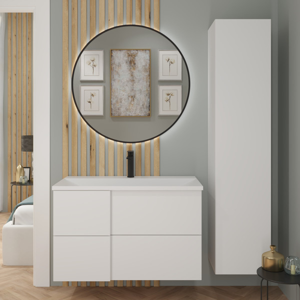 Изображение товара Тумба с умывальником Lauter Nelli 90 (бело-серый п/мат/бело-серый)