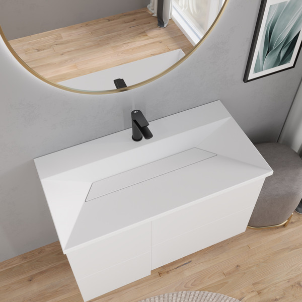 Изображение товара Тумба с умывальником Lauter Nelli 90 (бело-серый п/мат/бело-серый)