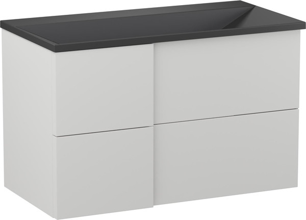 Изображение товара Тумба с умывальником Lauter Nelli 90 (бело-серый п/мат/черный)