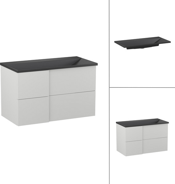Изображение товара Тумба с умывальником Lauter Nelli 90 (бело-серый п/мат/черный)