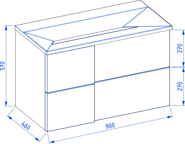 Изображение товара Тумба с умывальником Lauter Nelli 90 (бело-серый п/мат/бетон)