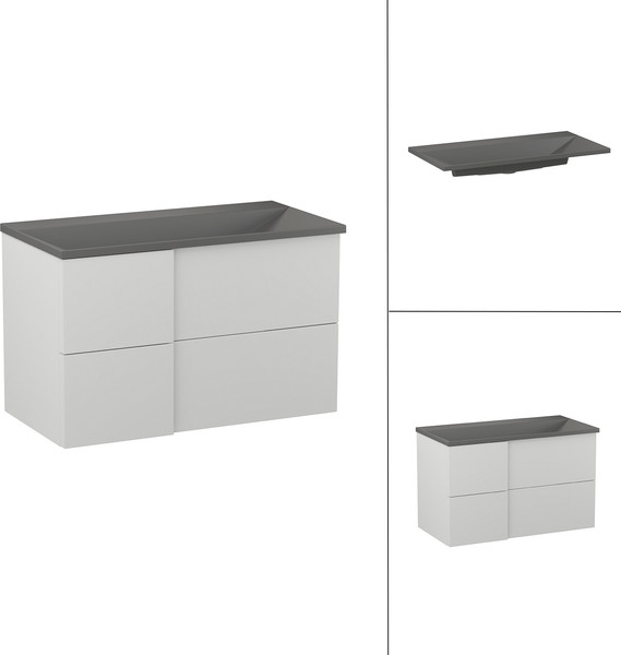 Изображение товара Тумба с умывальником Lauter Nelli 90 (бело-серый п/мат/бетон)