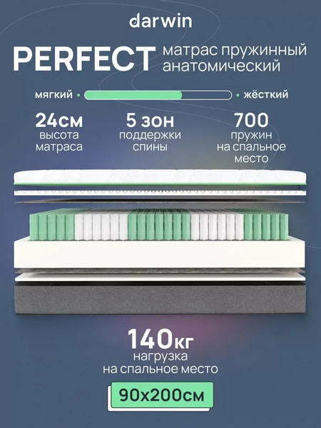 Изображение товара Матрас Darwin Perfect 90x200