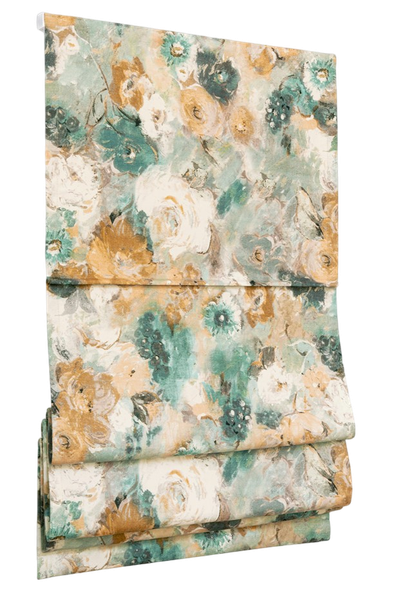 Изображение товара Римская штора Delfa Мини Sedef Soft Flowers СШД-01М 563/001 (48x160, бежевый/бирюзовый)