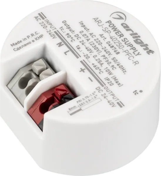 Изображение товара Блок питания для светильника Arlight ARJ-SP-40250-PFC-R 10W 24-40V 250mA / 048768
