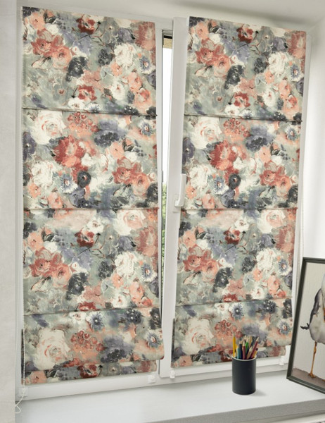 Изображение товара Римская штора Delfa Мини Sedef Soft Flowers СШД-01М 563/005 (62x160, розовый/фиолетовый)
