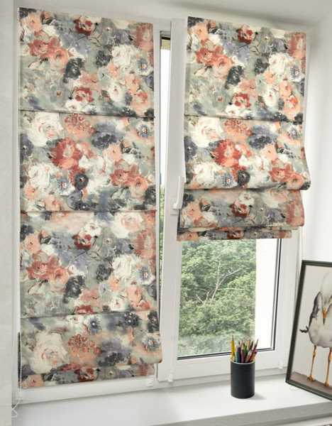 Изображение товара Римская штора Delfa Мини Sedef Soft Flowers СШД-01М 563/005 (62x160, розовый/фиолетовый)