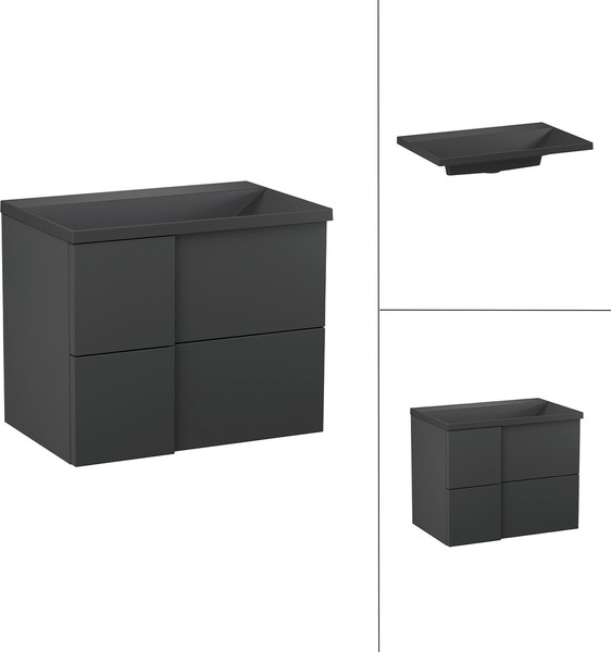 Изображение товара Тумба с умывальником Lauter Nelli 70 (антрацит п/мат/черный)