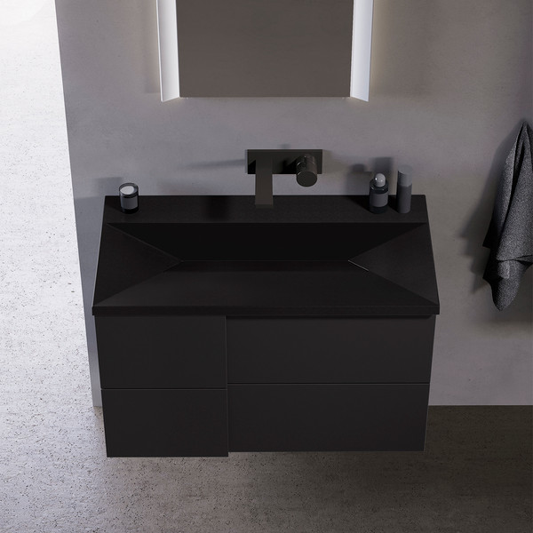 Изображение товара Тумба с умывальником Lauter Nelli 70 (антрацит п/мат/черный)