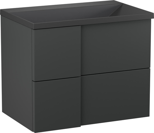 Изображение товара Тумба с умывальником Lauter Nelli 70 (антрацит п/мат/черный)