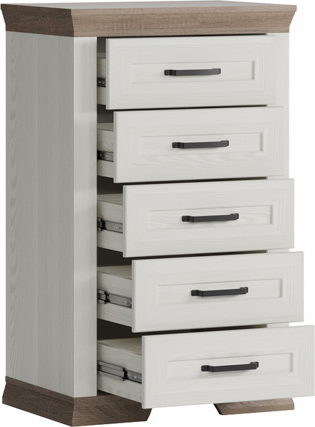 Изображение товара Комод Black Red White Marselle KOM5S (ясень снежный/дуб сонома темный/ясень снежный)