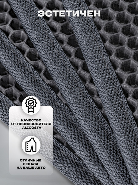 Изображение товара Комплект ковриков для авто Alicosta 0217_1_сер для BMW X4 II SUV/G02 2018-2021 (EVA соты, серый)