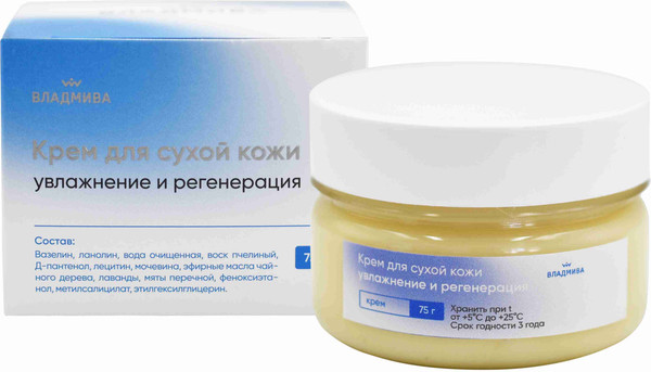 Изображение товара Крем для тела ВладМиВа для сухой кожи Увлажнение и регенерация (75г)