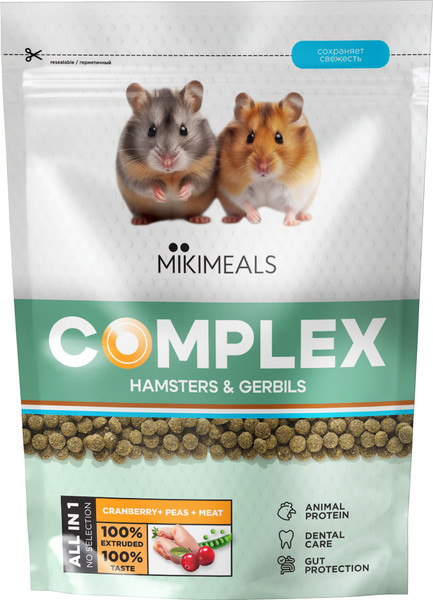 Изображение товара Корм для грызунов Mikimeals Complex Для хомяков (500г)
