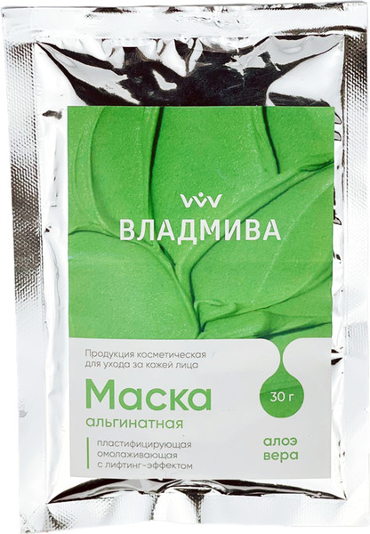 Изображение товара Маска для лица альгинатная ВладМиВа Алоэ вера омолаживающая с лифтинг эффектом (30г)