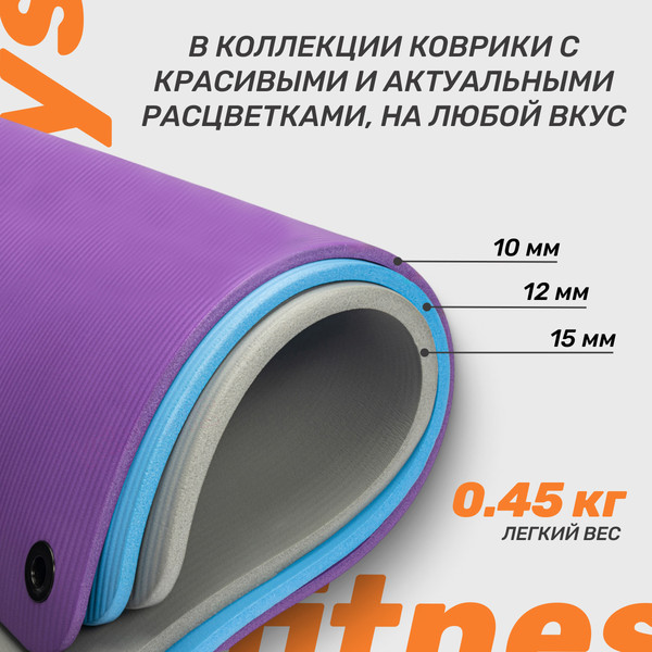 Изображение товара Набор для фитнеса Sundays Fitness Фитбол 75см IR97403 + Коврик 1.5см IR97506 (серый, оранжевый)