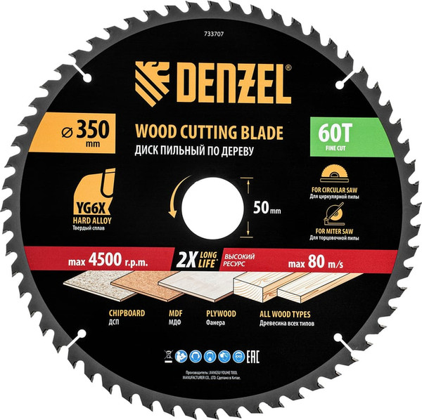 Изображение товара Пильный диск Denzel 733707