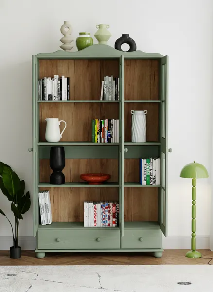 Изображение товара Шкаф с витриной Dipriz Бритта 6 дв / Д.30026.1 (pantone 5797)
