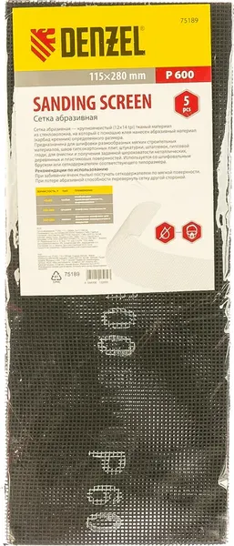 Изображение товара Набор сеток абразивных Denzel 75189 (5 шт)