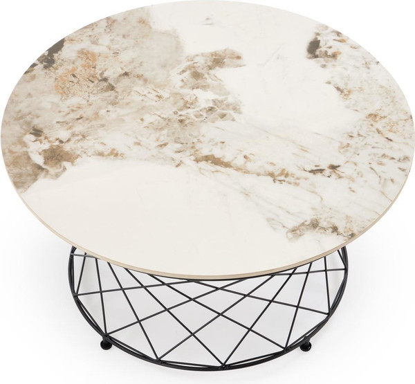 Изображение товара Журнальный столик Halmar Alessia (бежевый мрамор/черный)