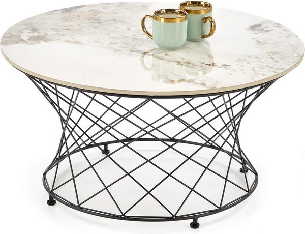 Изображение товара Журнальный столик Halmar Alessia (бежевый мрамор/черный)