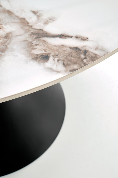 Изображение товара Обеденный стол Halmar Garet 120 (белый мрамор/черный)