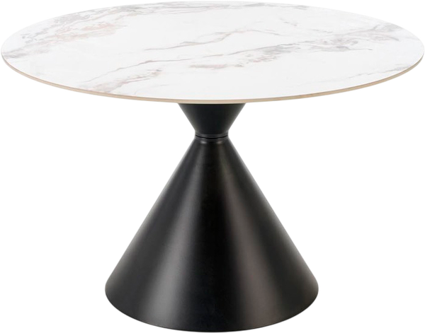 Изображение товара Обеденный стол Halmar Garet 120 (белый мрамор/черный)