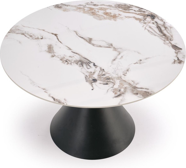 Изображение товара Обеденный стол Halmar Garet 120 (белый мрамор/черный)