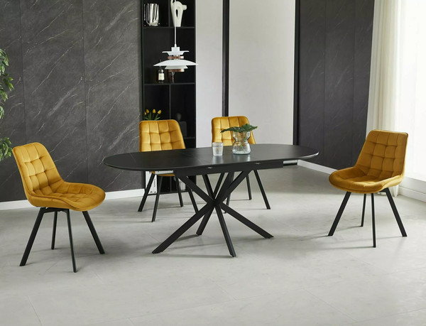 Изображение товара Обеденный стол Signal Gaston Ceramic 140-180x100 (черный/черный)